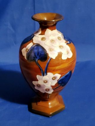 Rare Royal Bonn Hand Painted Moriage Cherry Blossom Vase –beautiful – Circa 1890