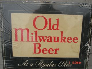 Rare Vintage Old Milwaukee Beer Sign Schlitz Brewing Co.  Cardboard Brewery Paper