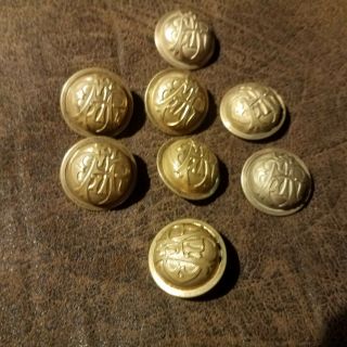Eight (8) Rare Antique Brass G.  A.  R.  Buttons Civil War Veterans Gar 1800s Old