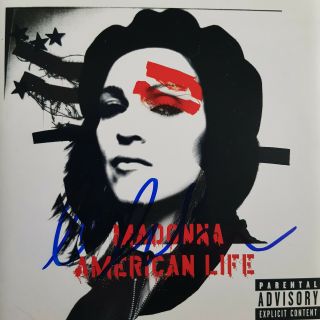 Rare Hand Signed Madonna Signature Autographed Cd Album " American Life "