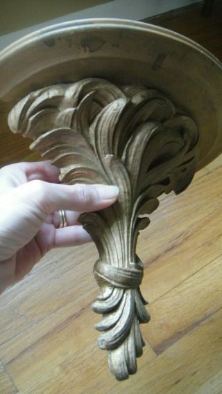 Vintage French Syroco Wood Rococo Style Wall Shelf Sconce Hollywood Regency