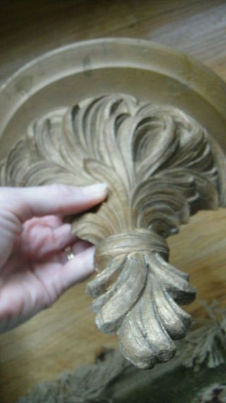 Vintage French Syroco Wood Rococo Style Wall Shelf Sconce Hollywood Regency 3