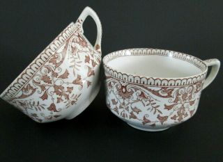 Antique China 2 Cups Tournay T&r Boote Royal Premium England 33645 Brown