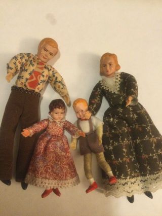 Vintage Caco Type Concord Dollhouse Dolls Mother Father Kids