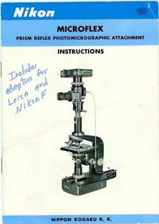 Nikon Microflex Attachment Instructions 1964 Very Rare