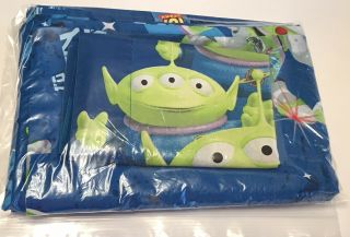 Rare Disney Pixar Toy Story Buzz Lightyear Twin Flat Sheet,  Pillow Case / Blue