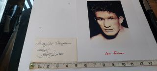 Very Rare Lew Jenkins Hand Signed Card & Photo & - Offers Accepted