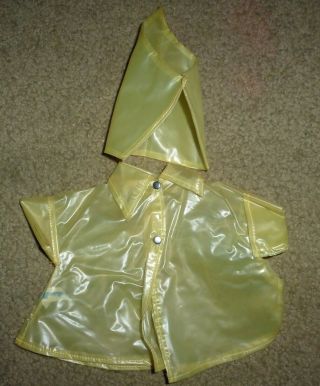Vintage 16 " Terri Lee Doll Tagged Clothing Outfit Yellow Raincoat Snaps,  Hood