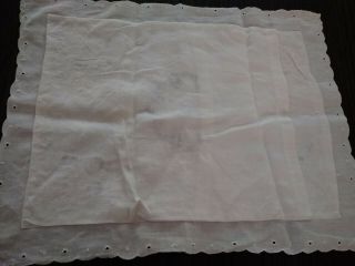 Vintage WHITE LINEN Cutwork Lace Pillow Cover 12 X 16 