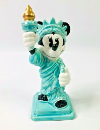 Disney’s Minnie Mouse As The Statue Of Liberty Rare Ceramic Figurine.