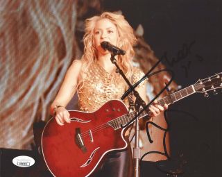 Rare Shakira Signed Autographed 8x10 Photo Sexy With Guitar Jsa