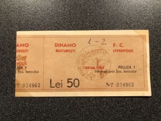 Dinamo Bucharest V Liverpool - Rare Ticket European Cup Semi - 1984