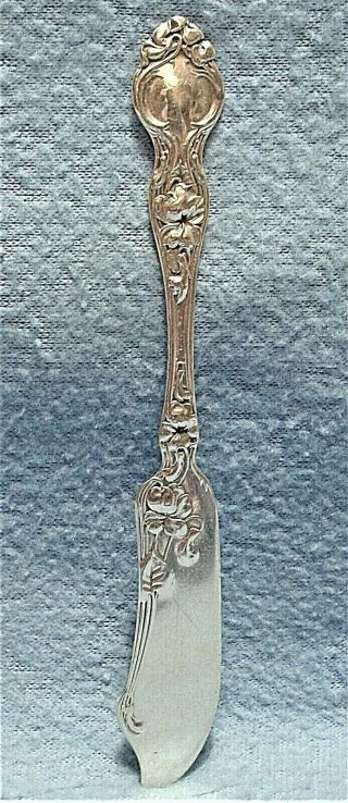 Lovely 1904 R.  Wallace & Sons Violet Pattern Sterling Silver 6 " Butter Knife