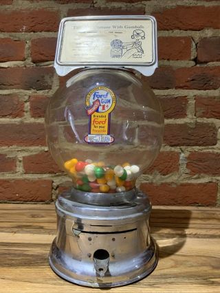 Chewing Rare 1950’s Ford Gumball Machine 1 Cent Vending,  Coins American