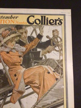 J.  C.  Leyendecker Art Collier’s Cover August 28 1909 Saturday Evening Post RARE 3
