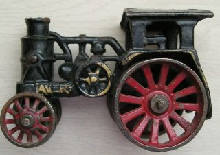 Rare Avery Antique Cast Iron Toy Steam Tractor Paint Black Red Gold