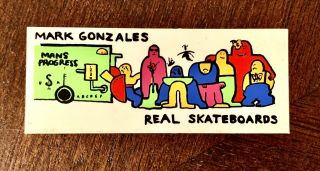 Vintage Mark Gonzales Real Skateboards 90’s Sticker Rare Nos