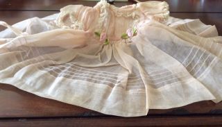 Vintage Pink Bonnie Doll Dress Sheer Organza With White Lace Trim With Tag