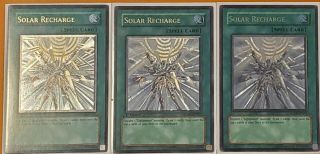 3x Yu - Gi - Oh Solar Recharge Lodt - En052 - Ultimate Rare Nm - 1st And Unlimited