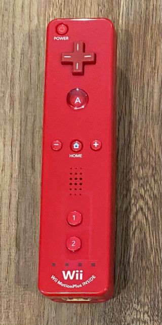 Rare Oem Nintendo Wii U Red Wiimote Controller Motion Plus Rvl - 036 -