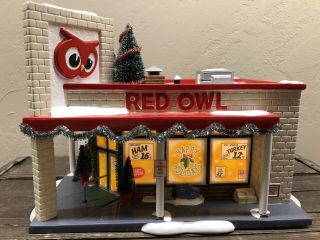 Department 56 Snow Village Red Owl Grocery Store 55303 Rare