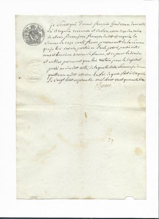 1848 Manuscript Notary Recipt Document Letter Signature Authentic
