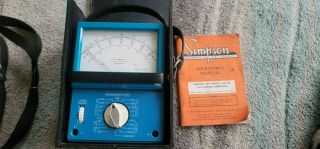 Vintage Simpson 260 Series 6 And 6m Volt Meter Tester Voltage Box/ Papers Leads