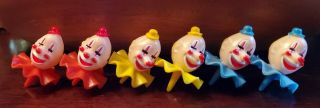 Vintage Clown Head Cake Cupcake Toppers Picks Decoration Oddity Complete Set