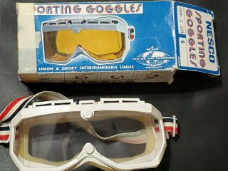Vintage Nesco Sporting Goggles With Box.  No Extra Lenses.