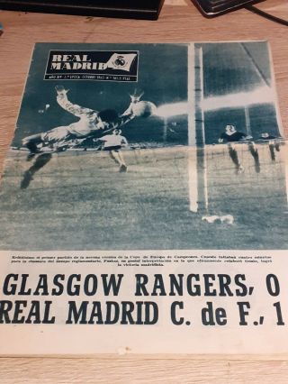 Rare Official Real Madrid Club Revista 161 Real Madrid V Rangers October 1963