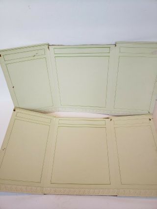 Two Vintage Fold Away Dollhouse Backdrops Wallpaper Backgrounds Cardboard Green