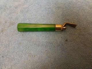 Vintage Rare Marbled Green Handle Bottle Opener Edlund Patent 1933