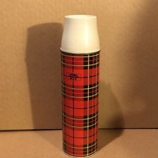 1973 Red Plaid King - Seeley Thermos Bottle With Rare Old Logo 2442 13 " Vintage