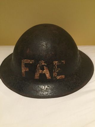 Rare Ww1 British Helmet Reused Ww2 Raf Special Fae One Of A Kind