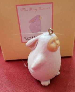 Rare Retired Dept 56 Krinkles Easter Ornament By Patience Brewster Mini Bunny