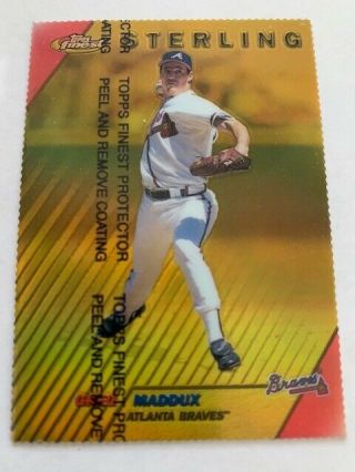 1999 Greg Maddux Rare Topps Finest Gold Refractor 098/100 With Peel