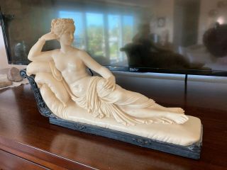 Vintage G (gino) Ruggeri Reclining Nude Venus Victrix Sculpture In Resin - Italy
