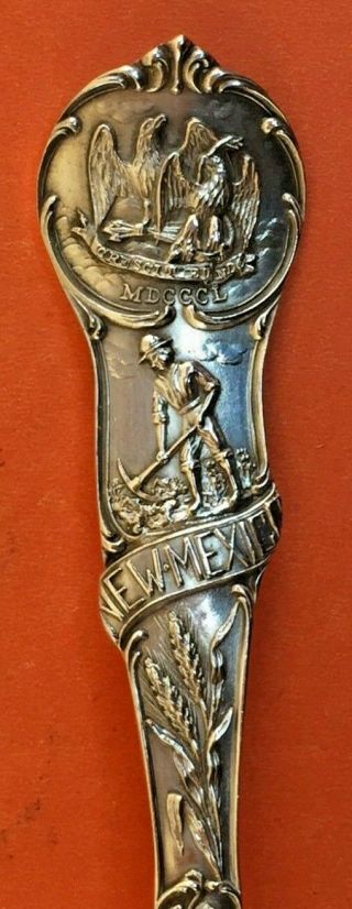 Big 5 - 7/8” & Fancy Tucumcari Mexico Sterling Silver Souvenir Spoon