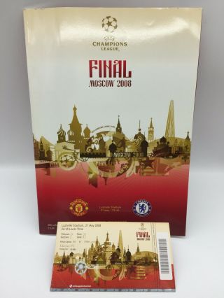 Rare Manchester United V Chelsea 2008 Champions League Final Programme,  Ticket