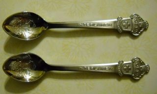 2 Rolex Interlaken Bucherer Of Switzerland Souvenir Spoons