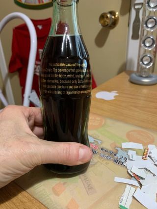 Rare Inspirational Coca Cola Bottle Full Gold Lettering Heavy Glass