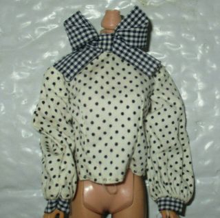 Vintage Barbie Black And White Polka Dot With Bow Best Buy 3203 Top Only