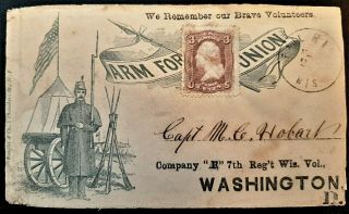 65 Civil War Patriotic - Ex Rare Wisconsin Regimental Unlisted In Bischel/walcott