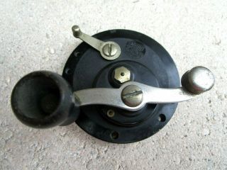 1941 Vintage Penn No.  80 Fishing Reel Right Side Plate With Handle & Wood Knob