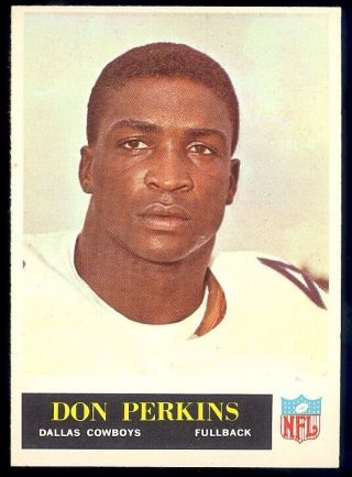 1965 Philadelphia Gum Football 52 Don Perkins,  Dallas Cowboys,  Ex - Mt,