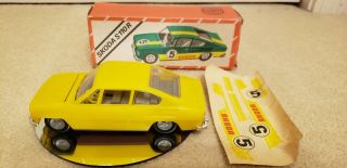 Rare East Germany Skoda S110r Toy Car Friction M 1:30 Gdr Veb Plasticart Decals