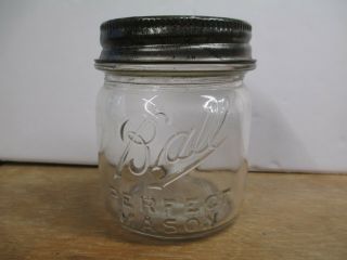 Early Half Pint Clear Ball Perfect Mason Canning Fruit Jar 4 With Rare Lid