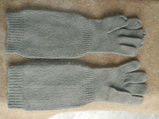 Rare,  Htf,  Vintage,  O.  D.  Ww Ii,  Us Army,  Extra Long,  Wool Glove Inserts,  Xlnt