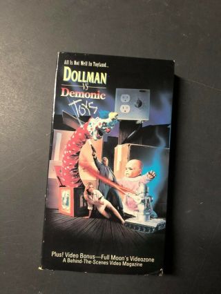Dollman Vs Demonic Toys Horror Sov Slasher Vhs Big Box Oop Rare Slip Htf