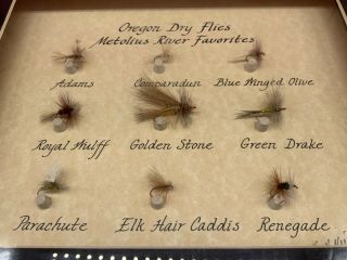 Oregon Dry Flies Metolius River Favorites Framed Mounted Fly Fishing Rare Rod Or